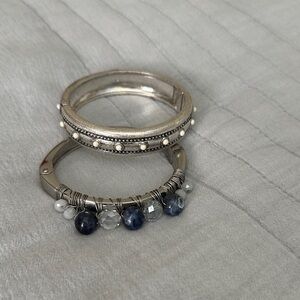 Chico's Silver and Blue Bracelet with Gemstone Accents